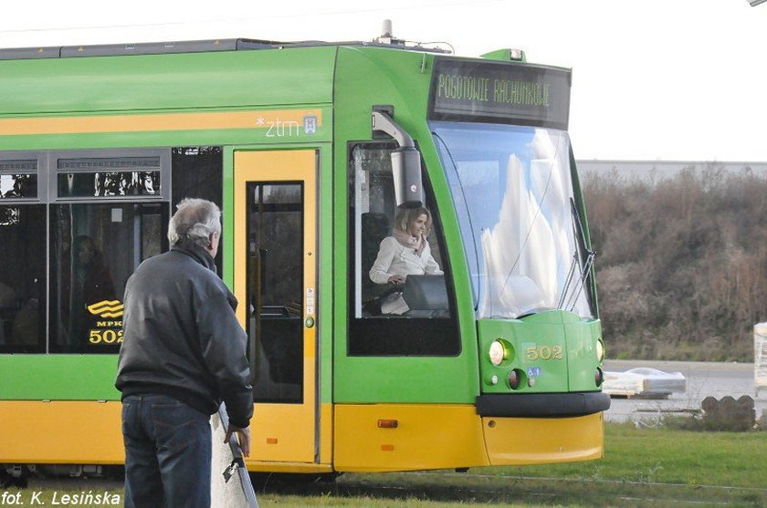 Joanna Koroniewska w poznańskim tramwaju