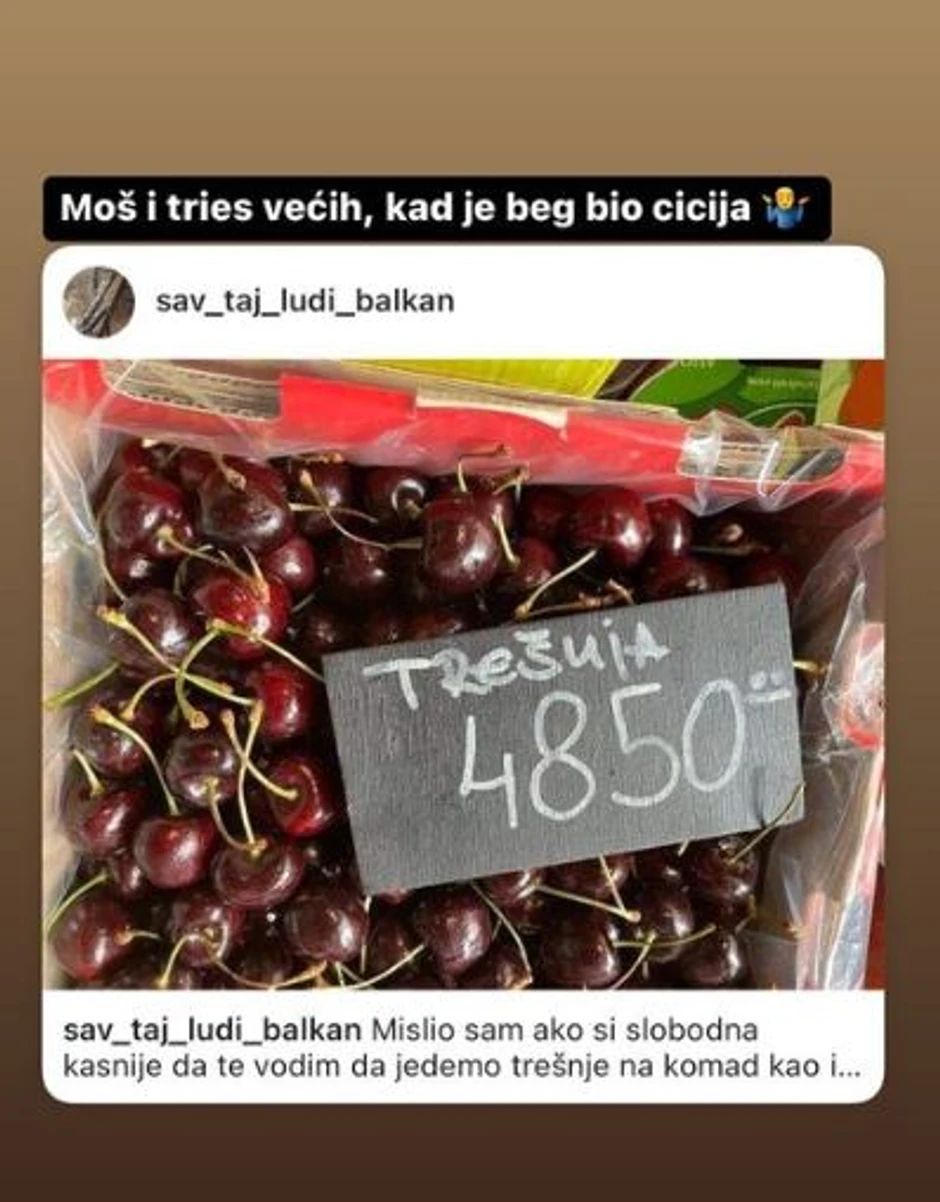Skrinšot objave sa Instagrama