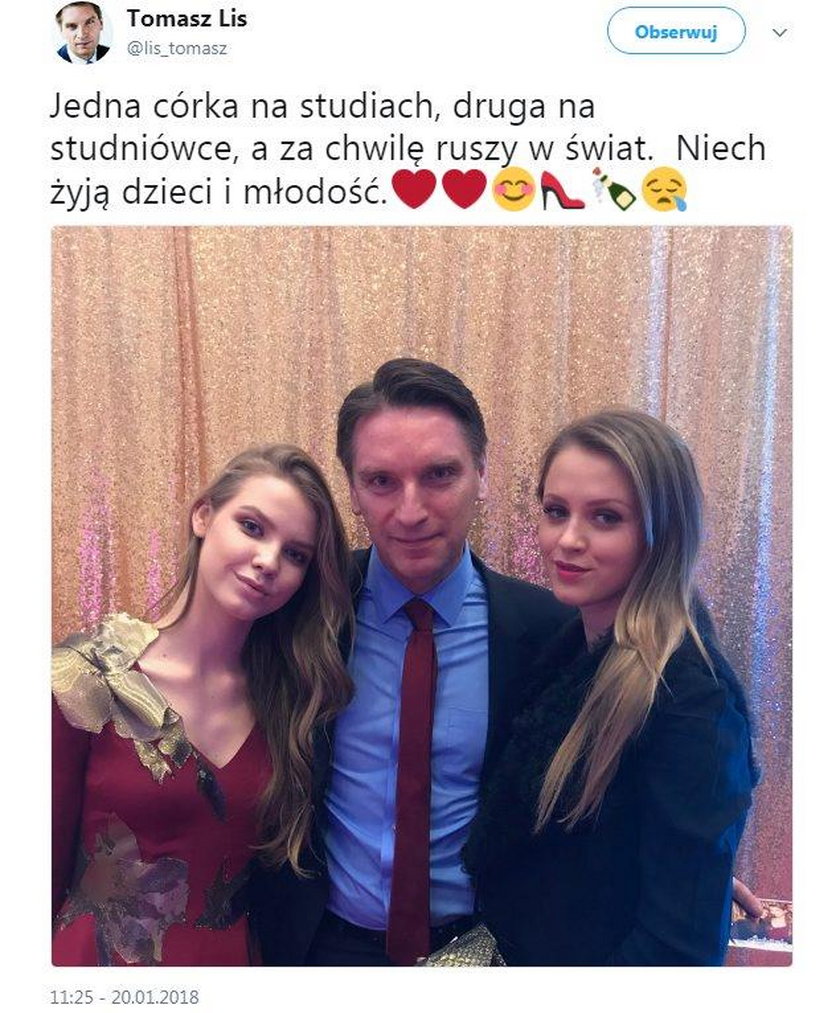 Tomasz Lis z córkami