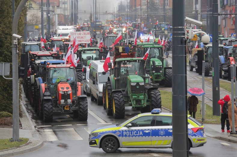 Protest rolników w Olsztynie