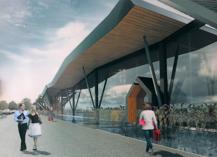 Port Lotniczy Szczytno-Szymany<br>
<br>
Planowane ponowne otwarcie: 2014 r.<br>
<br>
Lotnisko to funkcjonowało już w latach 1996-2003, obsługując regularne połączenia z Warszawą i lotniskami w Niemczech, jednak spółka zarządzająca nim ogłosiła w 2004 roku upadłość. Obecnie trwają prace nad przywróceniem ruchu, między innymi dzięki funduszom z Unii Europejskiej. Jest jedynym portem lotniczym w tym województwie. W 2005 roku zyskało „sławę” w związku z doniesieniami o rzekomych lądowaniach tajnych lotów CIA,  które przewoziły więźniów do bazy wojskowej, gdzie byli oni przesłuchiwani. <br>
Zdjęcie: wizualizacja terminalu lotniska Szczytno-Szymany. PAP/reprodukcja