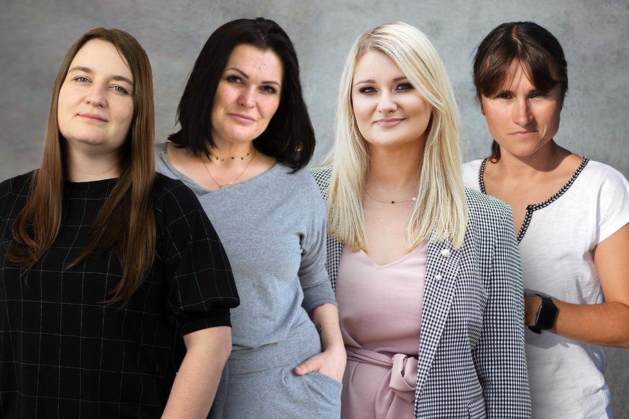 Od lewej: Ewa Marchewka (Nokia), Dorota Rymaszewska (HiPets), Karolina Cwalina-Stępniak (Her Impact), Honorata Hencel (Boeing), bohaterki raportu „Strong Women in IT – 2021 Global Edition”