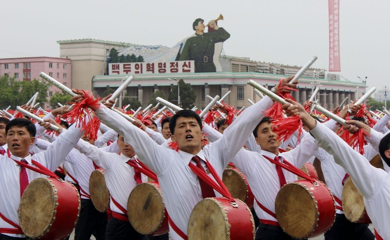 Parada na koniec zjazdu Partii Pracy Korei