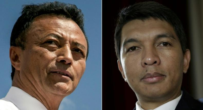 Madagascar's Marc Ravalomanana, seen on the left, started life as a milkman while Andry Rajoelina used to be a party promoter