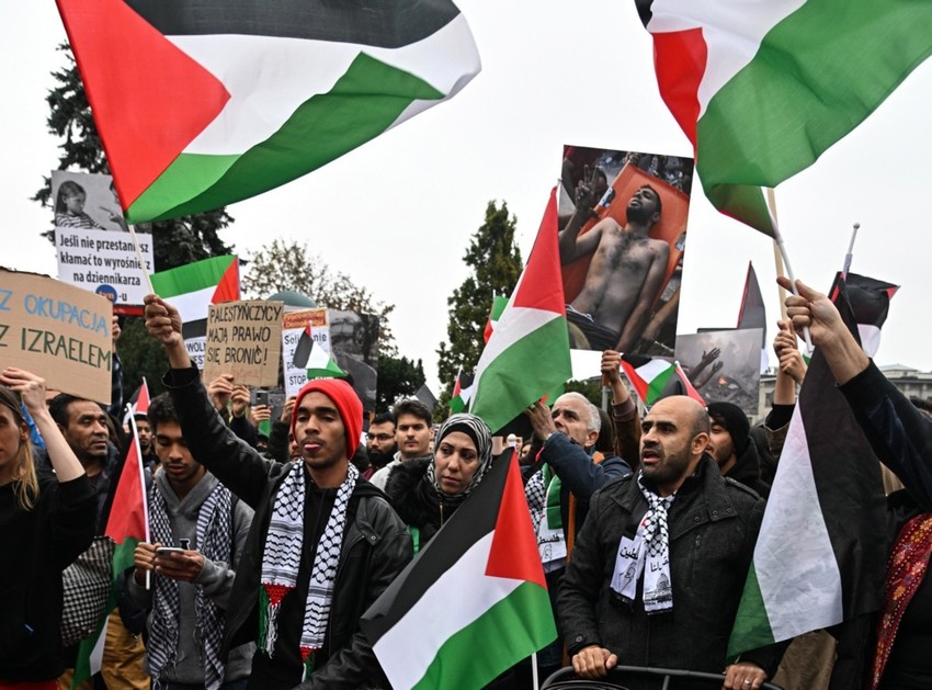 Propalestinski marš u Varšavi, Poljska, 21. oktobra