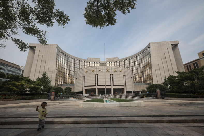 Siedziba Banku Ludowego Chin, Pekin, Chiny, 25 września 2021 r.