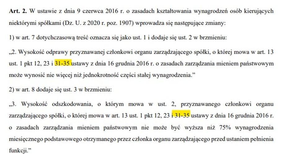 W projektowanych przepisach o obniżeniu odpraw i odszkodowań pojawia się 35 spółek o strategicznym znaczeniu. Do grona 33 znanych z nazwy mogą więc jeszcze dołączyć dwie.