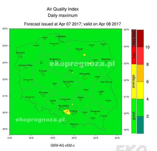 Ekoprognoza na 8 kwietnia 2017