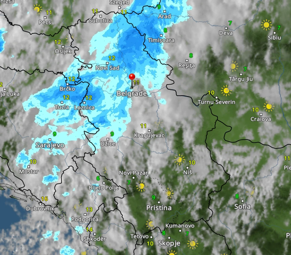 Kiša u Srbiji ovog jutra