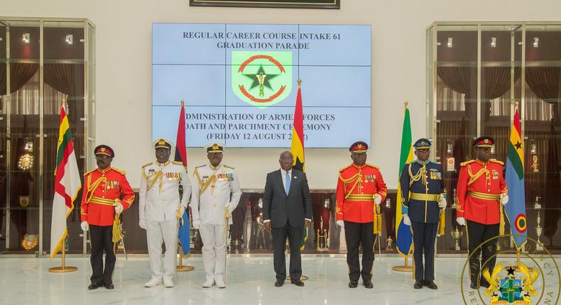 Nana Addo with Ghana Armed Forces