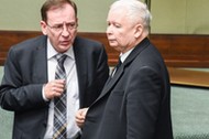 Mariusz Kamiński i Jarosław Kaczyński podczas posiedzenia Sejmu, Warszawa, grudzień 2018 r.