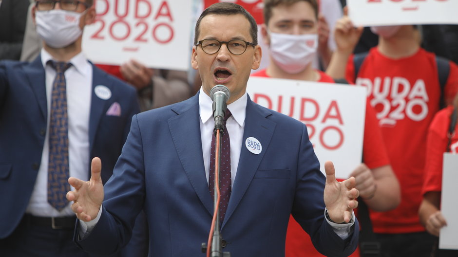Mateusz Morawiecki na wiecu w Poznaniu, 23 czerwca 2020 r.