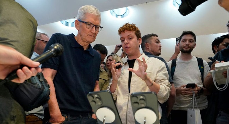 Apple CEO Tim Cook attended the launch of the iPhone 16 lineup in New York on September 20.Timothy A. Clary/AFP via Getty Images