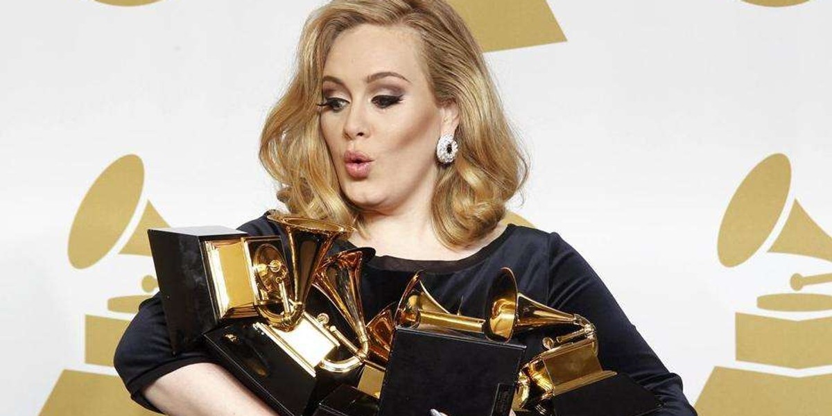 Wygłupy Adele na rozdaniu nagród Grammy