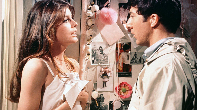 Katharine Ross i Dustin Hoffman w filmie "Absolwent"