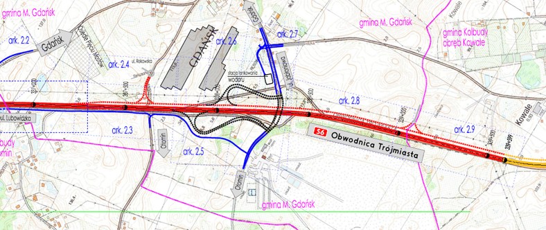 Węzeł Gdańsk Szadółki - projek nowego węzła