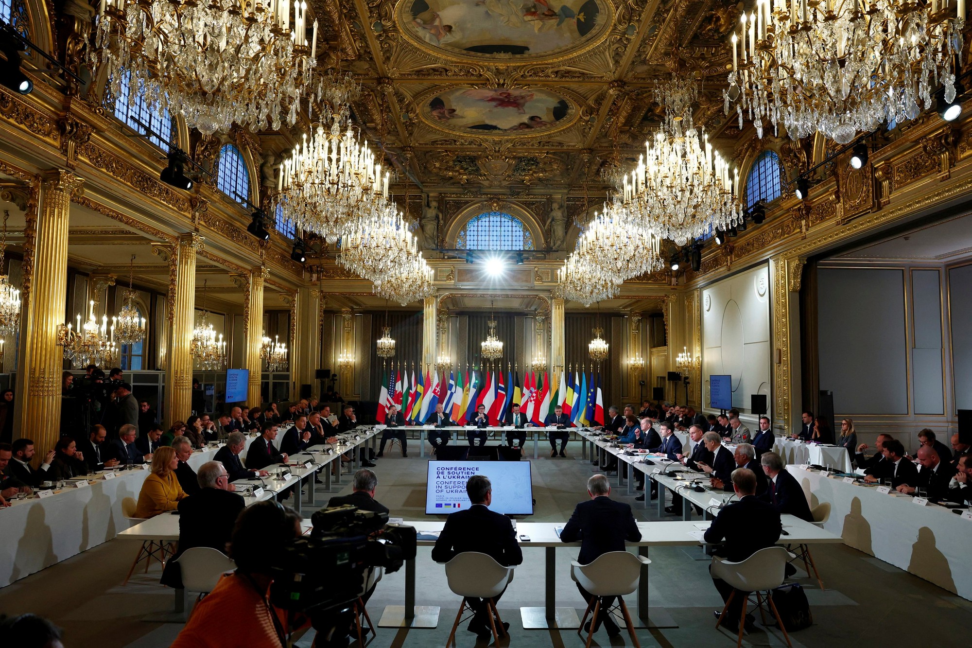 Elyzejský palác v Paríži, v ktorom sa konala medzinárodná konferencia o podpore Ukrajiny.