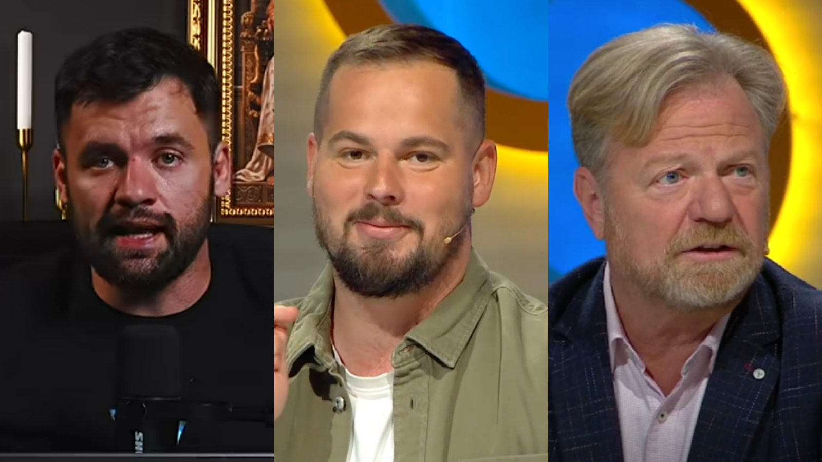 Influencer Filip Sulík, komik Fero Joke a herec Maroš Kramár. 
