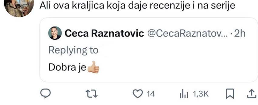 Cecin komentar na mrežama
