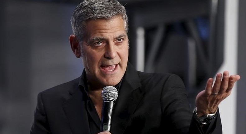 Cast member George Clooney speaks to fans during the Japan premiere of the movie Tomorrowland in Tokyo May 25, 2015. REUTERS/Toru Hanai