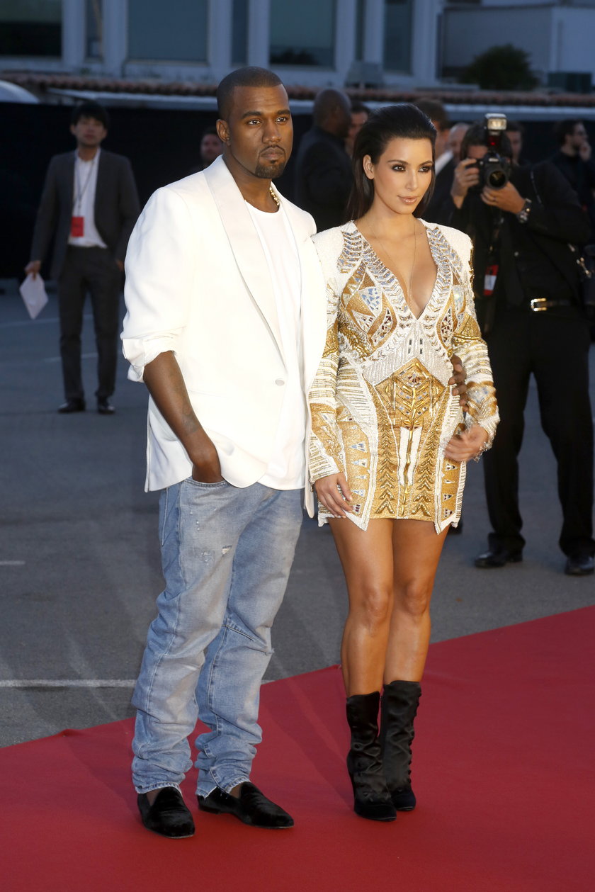 Kim Kardashian i Kanye West na czerwonym dywanie w Cannes