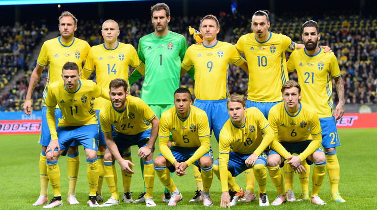 A svéd labdarúgó válogatott Dániát búcsúztatta a pótselejtezőn /Fotó: AFP