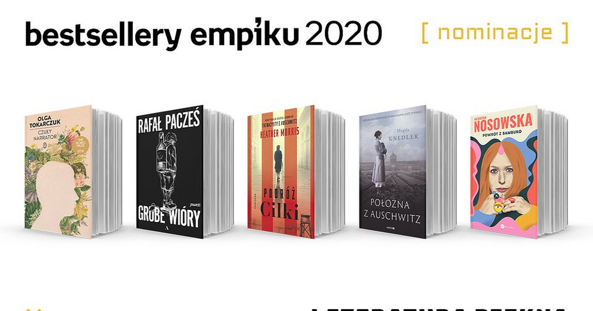 Bestsellery Empiku 2020. Lista nominowanych w kategorii literatura. -  Książki