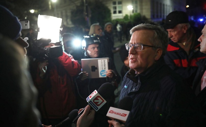 Bronisław Komorowski na proteście
