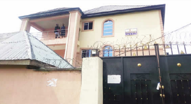 The hostel accommodation where the students were found (Chidiebube Okeoma/Punch)