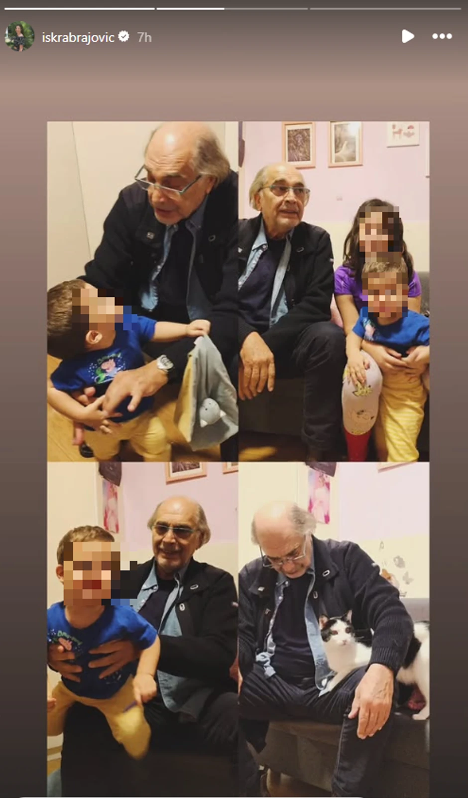 Voja Brajović sa unucima