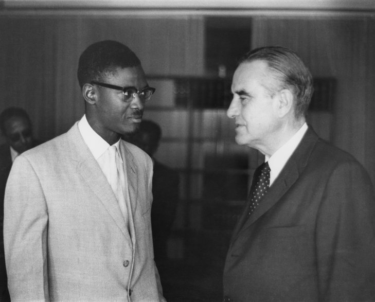 Patrice Lumumba i amerykański dyplomata W. Averell Harriman w Leopoldville w Kongo, wrzesień 1960 r.