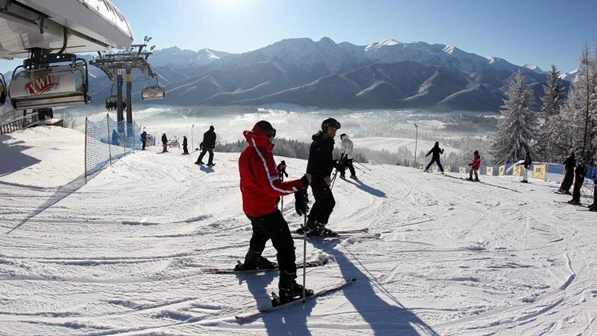 zima słońce narty zakopane