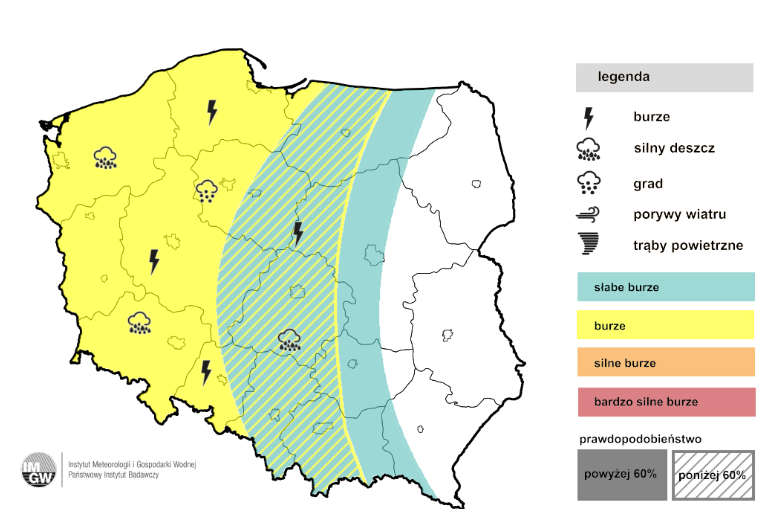 Niedziela także będzie burzowa, z wyjątkiem województw wschodnich