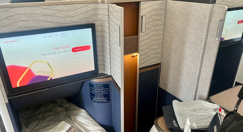 The closet in the center section of the plane offers ample storage space.Taylor Rains/Business Insider