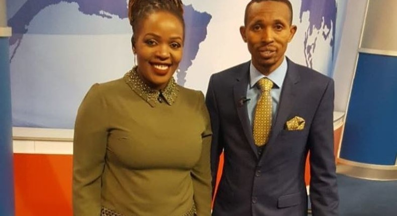 Mohammed Ali with Zubeidah Koome. KTN news anchor Zubeidah Koome breaks down after she was surprised on air