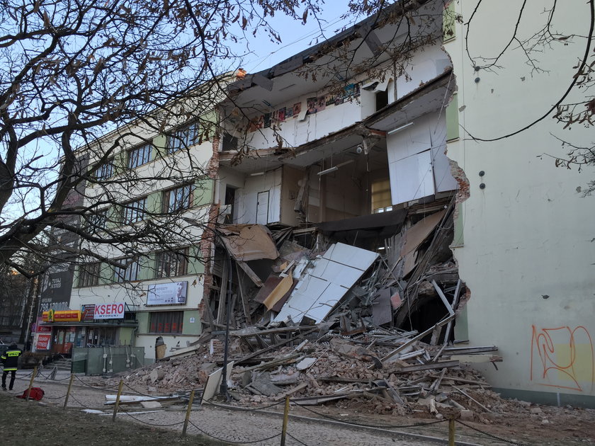 Zawalony budynek przy Sienkiewicza
