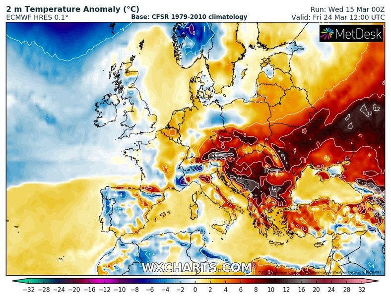 Nasz kraj może też często znajdować się na granicy mas powietrza.