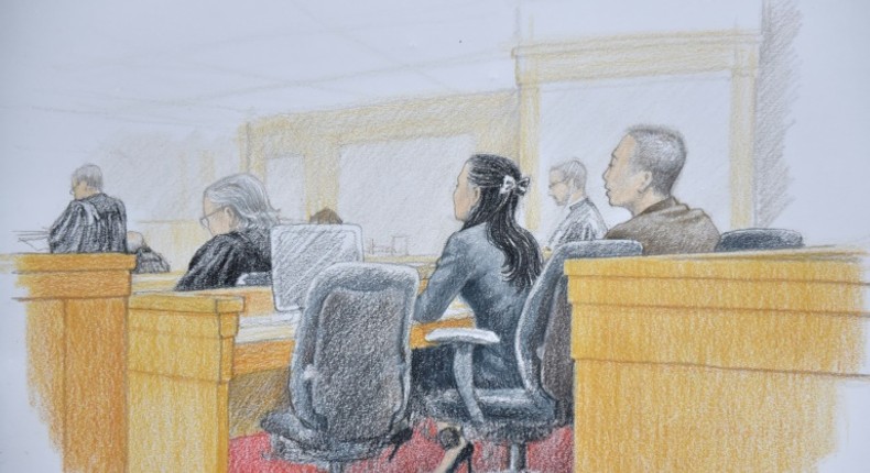 Huawei chief financial officer Meng Wanzhou at her extradition hearing in Vancouver