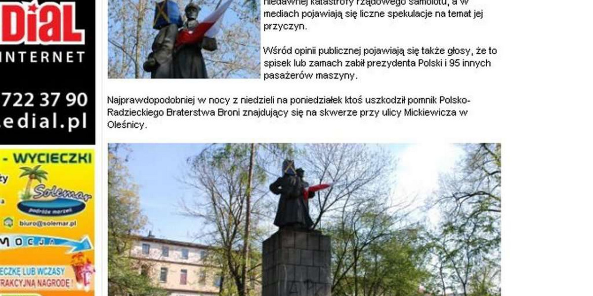 Dewastują pomniki Rosjan
