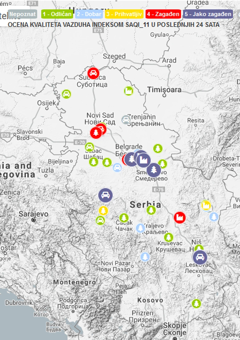 SEPA mapa zagađenja