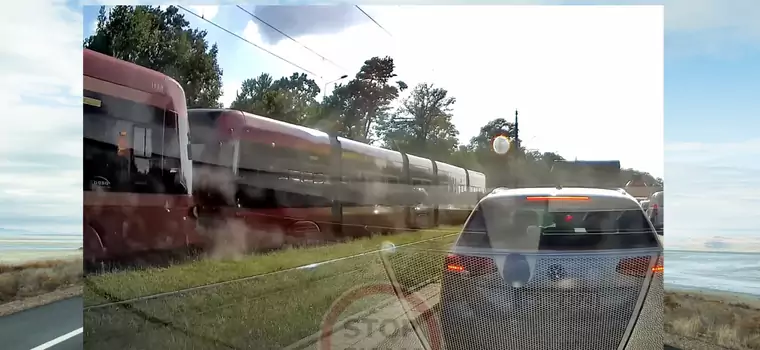 Kamera samochodowa uchwyciła silne zderzenie dwóch tramwajów w Łodzi [WIDEO]