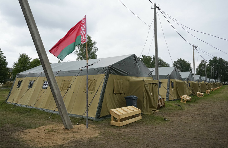 Białoruski obóz wojskowy w pobliżu wsi Tsel, około 90 km na południowy wschód od Mińska, z którego rzekomo mają korzystać najemnicy z Grupy Wagnera