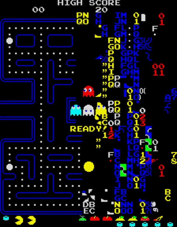 Ekran śmierci z gry Pac-Man