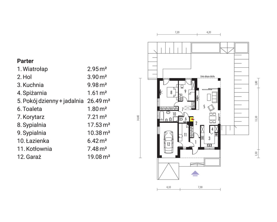 Projekt domu Ralf G1  (rzut)