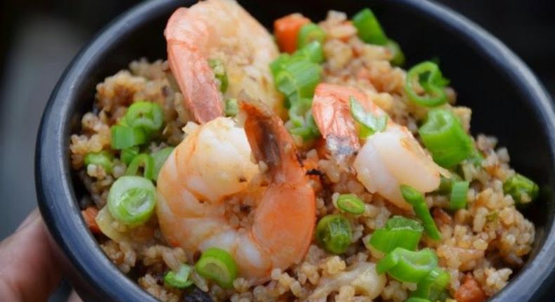 Prawn & coconut fried rice (Ndudu by fafa)