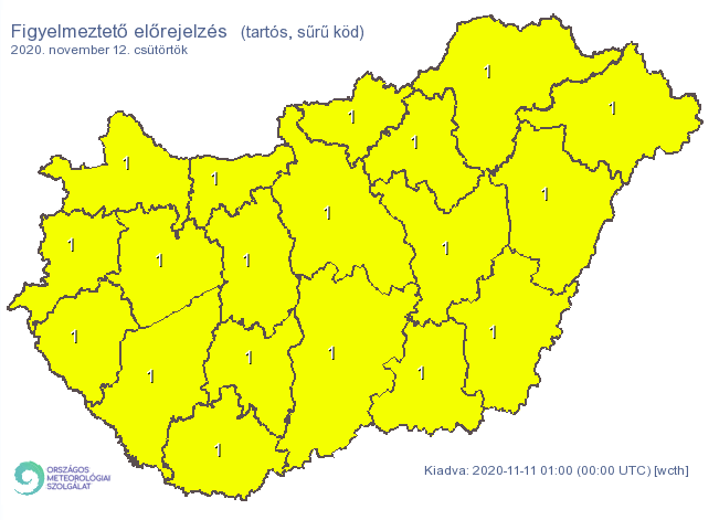 Csütörtökön már az egész ország területén sűrű ködre kell számítani. /Fotó: Országos Meteorológiai Szolgálat