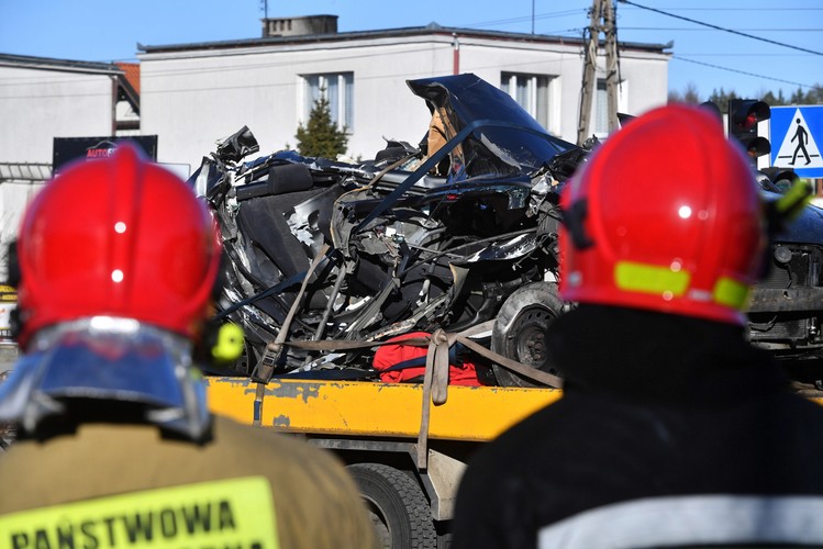 Służby na miejscu wypadku