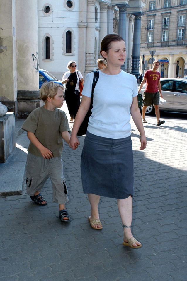 Jowita Budnik w 2005 roku na planie filmu "Plac Zbawiciela" / fot. AKPA