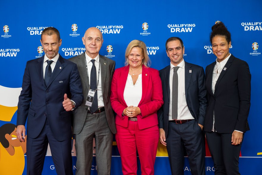 Aleksander Ceferin, Bernd Neuendorf, Nancy Faeser, Philipp Lahm, Celia Sasić