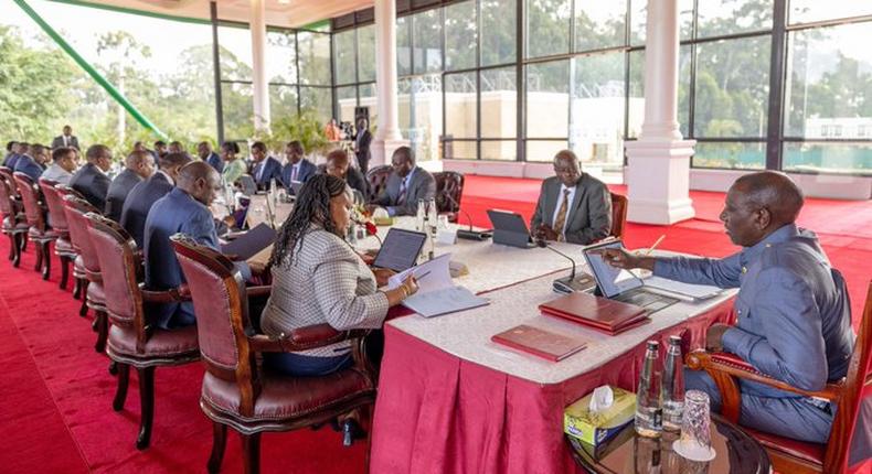 President William Ruto chairing a cabinet meeting at State House